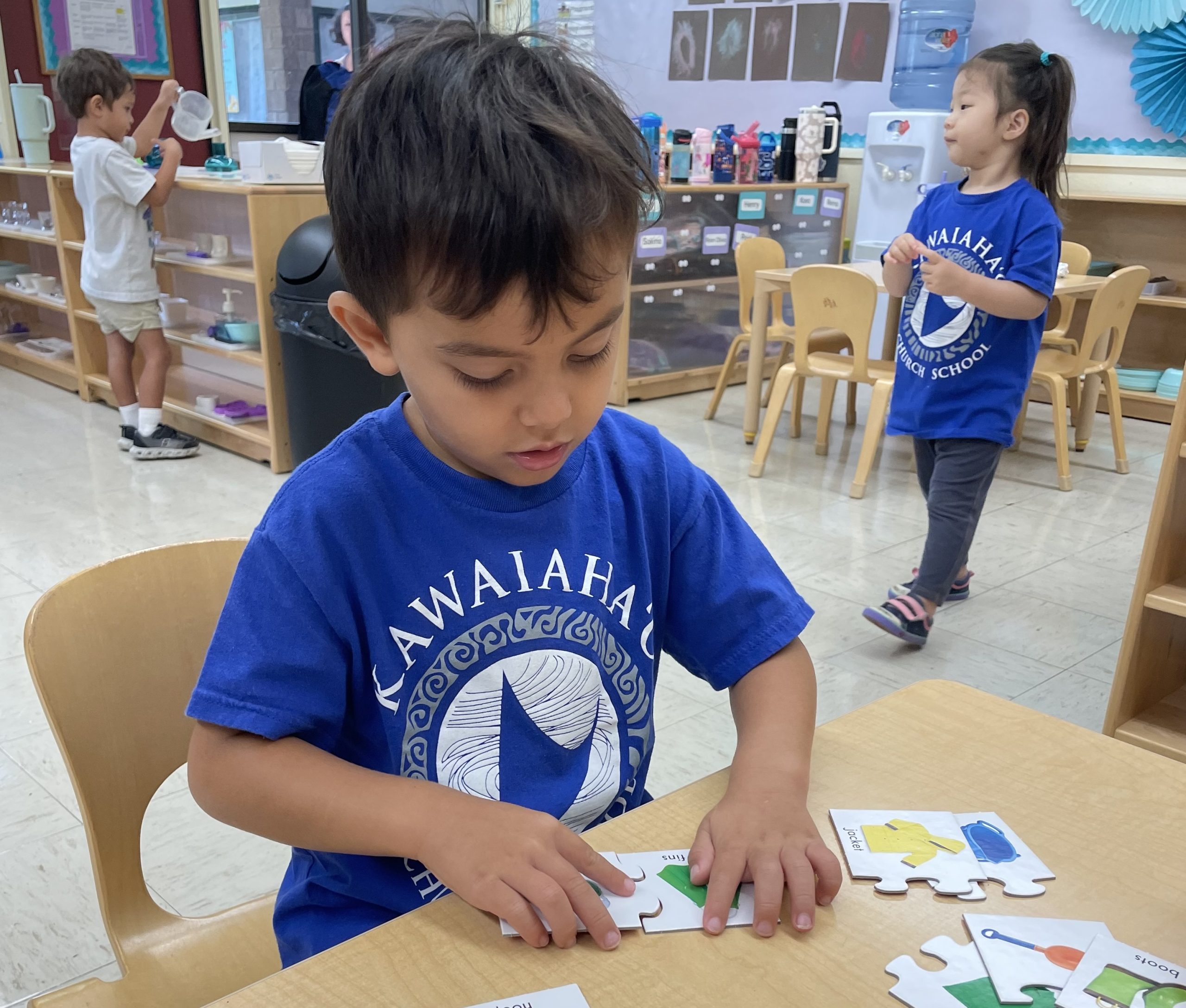 Student solving a puzzle